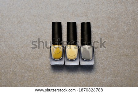 Nail polish in trendy illuminating color. 
