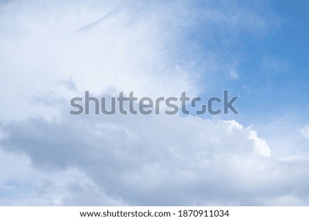 Beautiful sky background. Light blue sky with dramatic white clouds. Perfect for sky replacement. High quality photo