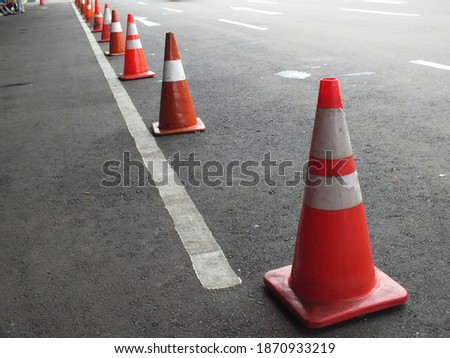 A row of street cones