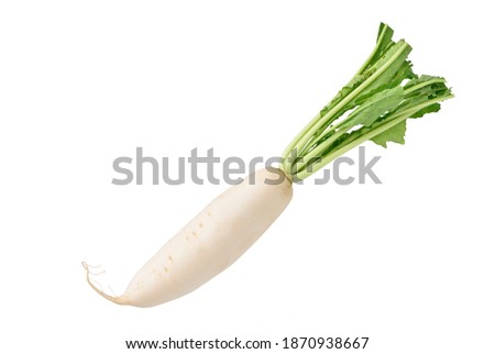 Daikon radish isolated on white background. Royalty-Free Stock Photo #1870938667
