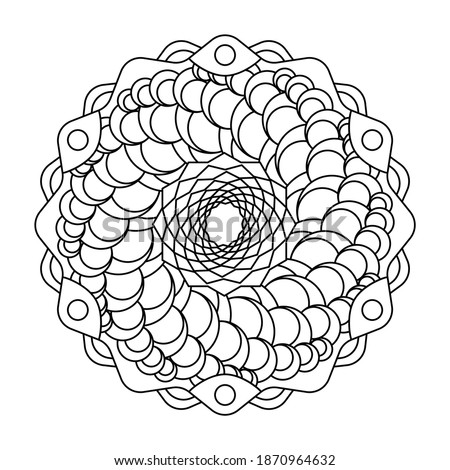 Geometric cornucopia star circle vector mandala coloring book
