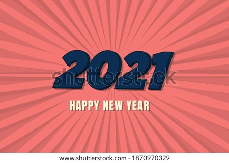 flat design background new year 2021. design isolated on orange background