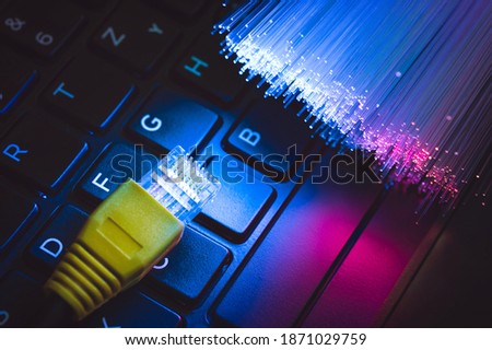 Representation of the most current connectivity to the Internet and spread of the flow of information data. Royalty-Free Stock Photo #1871029759