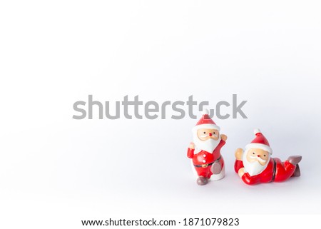 Isolated, Santa Claus dolls with white background for christmas holiday