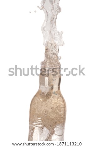 Drinking water splash on bottle