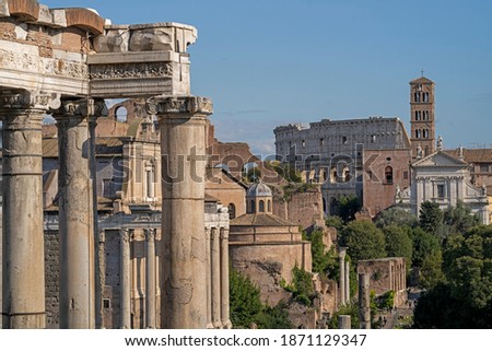 A view of Roman Forum and Coliseum