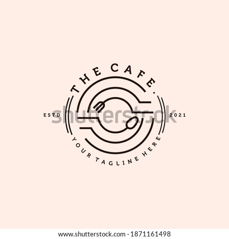Cafe Simple Modern Logo Vector Illustration Design. Restaurant Simple Minimalist Logo Design. Royalty-Free Stock Photo #1871161498