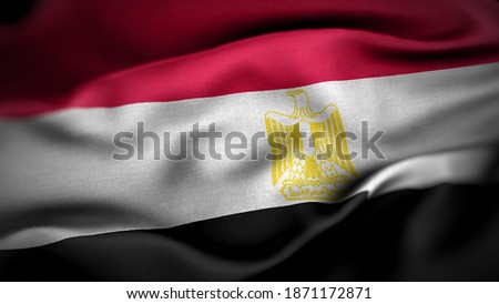 close up waving flag of Egypt. flag symbols of Egypt.