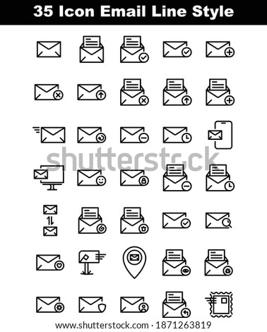 35 Icon Email Line style for any purposes website mobile app presentation