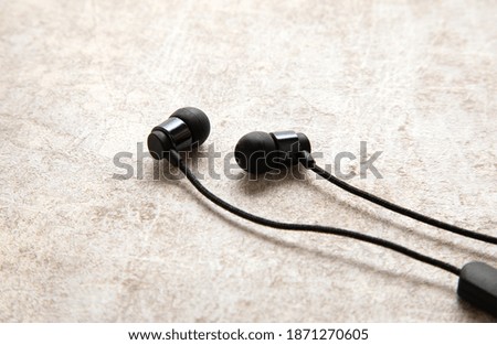 black headphone sound music ear phone