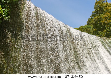 Waterfall and the blue sky