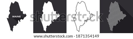 State of Maine. Map of Maine. United States of America Maine. State maps. Vector illustration Royalty-Free Stock Photo #1871354149