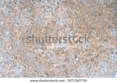 Texture of white rice on the white and brown light