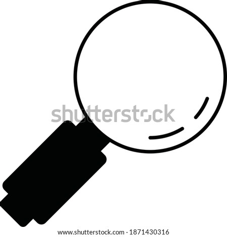 magnifier and glass Vector Icon 