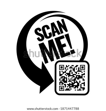 Scan me icon. Symbol or emblem. vector illustration Royalty-Free Stock Photo #1871447788
