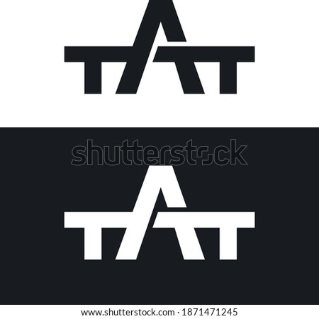 Bridge Logo Template vector icon illustration design T A T letters Royalty-Free Stock Photo #1871471245