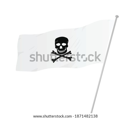 White pirate flag. vector illustration