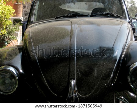 Close up picture of old Beetle car 