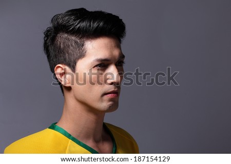 Portrait of a man with Brazil cloth - Latin America