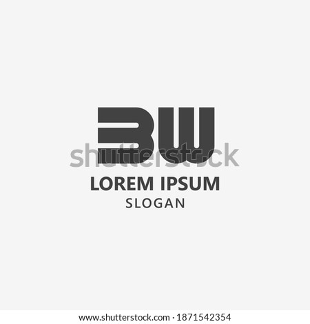 Simple Letter B and W BW Logo Vector Template suitable for venture, accounting, law firm company