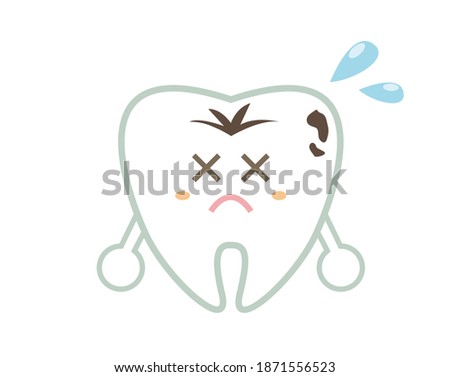 Tooth character illustration. Dentist . dental clinic　