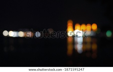 Beautiful bokeh in dark blurry background at night.