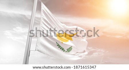 Cyprus flag waving on the wind