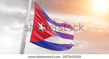 Cuba flag waving on the wind