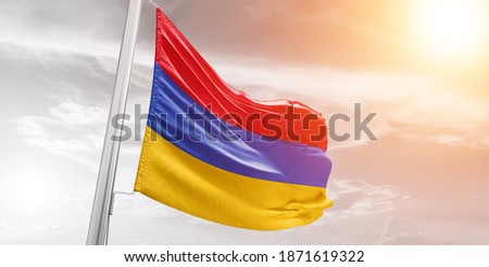 Armenia flag waving on the wind