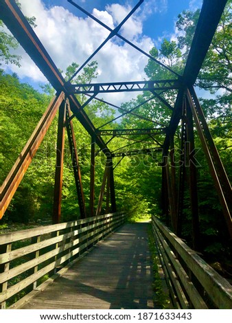 A picture of one of the bridges on the Virginia Creeper Trail in Damascus Va.
