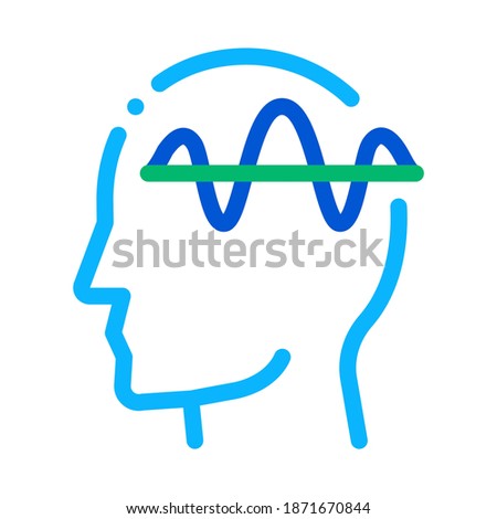 Nervous System of Head Biohacking Icon Vector Thin Line. Contour Illustration