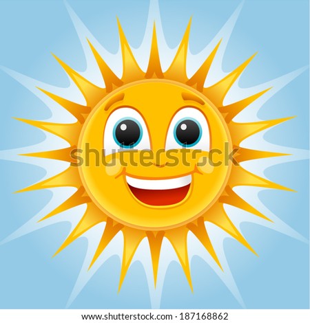 vector happy sun - Separate layers for easy editing