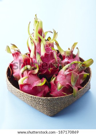 Fresh fruit pitaya in the basket