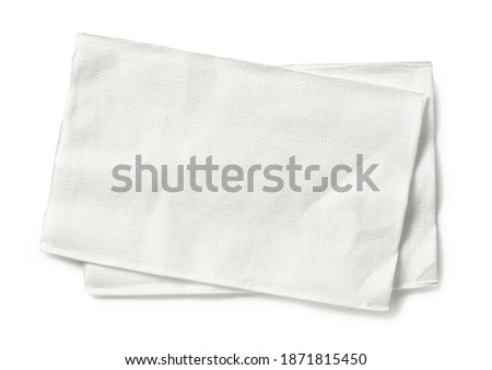 white paper napkins isolated on white background, top view Royalty-Free Stock Photo #1871815450