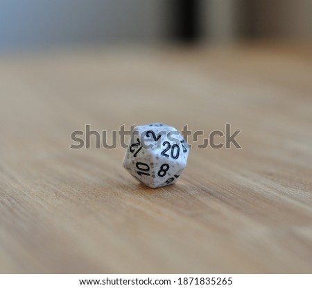20-side (d20) dice for role-playing tabletop game
