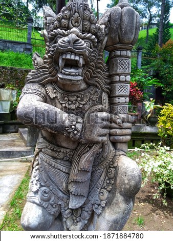statue of Hanoman, a white monkey king in Hindu mithology