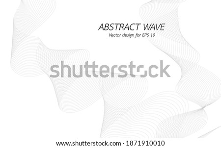 Abstract wave for design curved wavy line frequency, smooth stripe, color tone gray. Vector illustration on white background isolated display content of websites and app. Created using the Blend Tool.