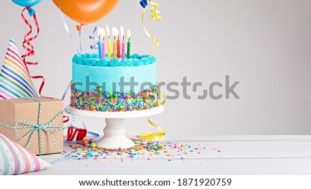 Blue Fondant Cake in Birthday party