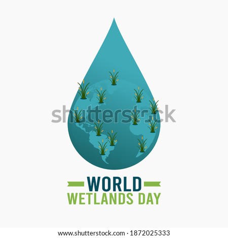 vector graphic of world wetlands day good for world wetlands day celebration. flat design. flyer design.flat illustration.