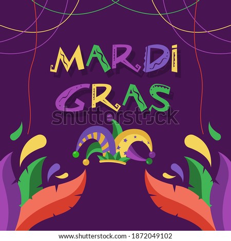 Happy Mardi Gras Festival Day Illustration Vector.