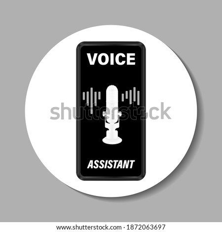 Personal voice assistant on smartphone. vector illustration.
