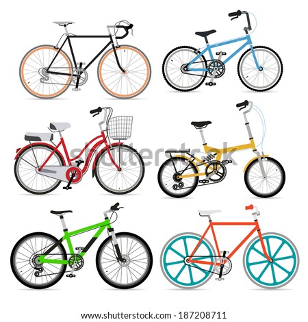 Bicycle set. Vector Illustration.