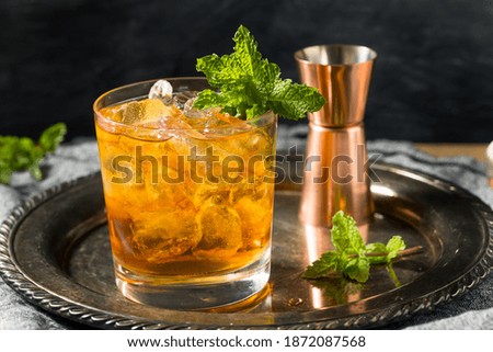 Boozy Refreshing Stinger Cocktail with Mint and Brandy Royalty-Free Stock Photo #1872087568