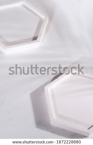 minimal abstract geometric podium scene on paper ultimate gray background