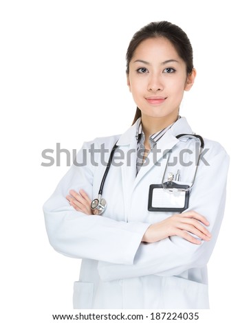 Friendly Asian doctor woman