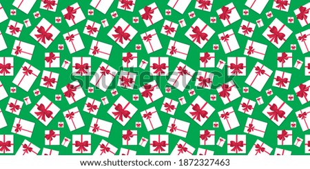 christmas presents top view seamless pattern