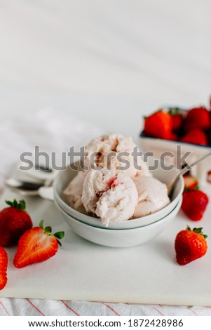 Strawberry Ice Cream Food Styling Photography