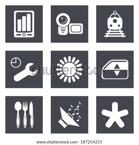 Icons for Web Design and Mobile Applications set 50. Vector illustration.