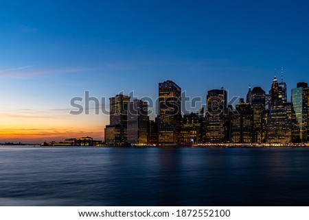 The Manhattan Skyline at Sunset