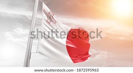 Malta flag waving on the wind